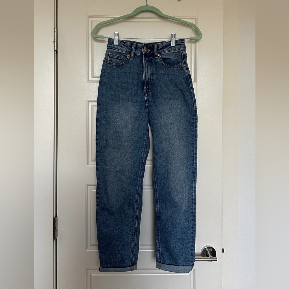 h&m blue denim mom jeans